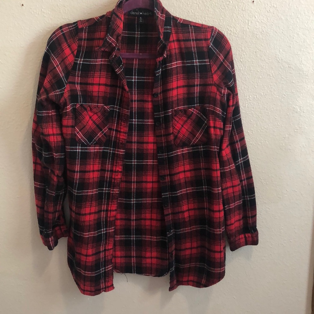 Red and black flannel shirt
